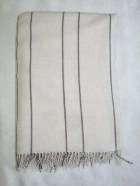 CASPER Pinstripe Plaid 100% Wool Throw Blanket 50" x 70"